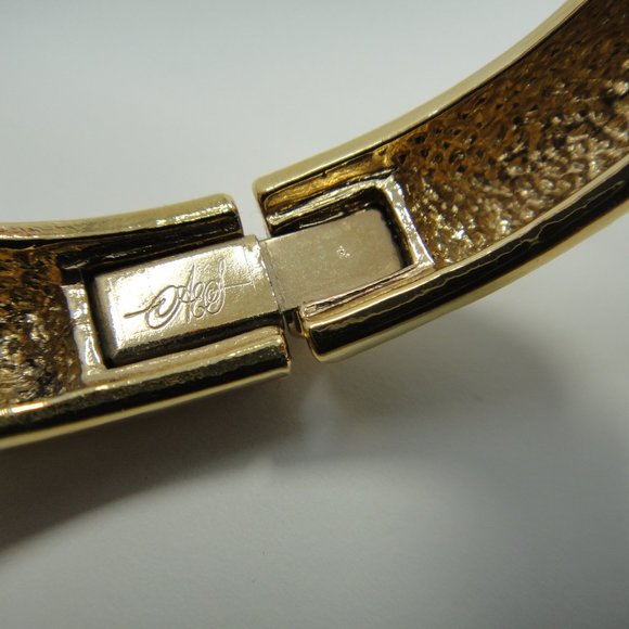 A&S Leopard Enamel Rhinestone Bangle Bracelet Jaguar - Picture 6 of 13